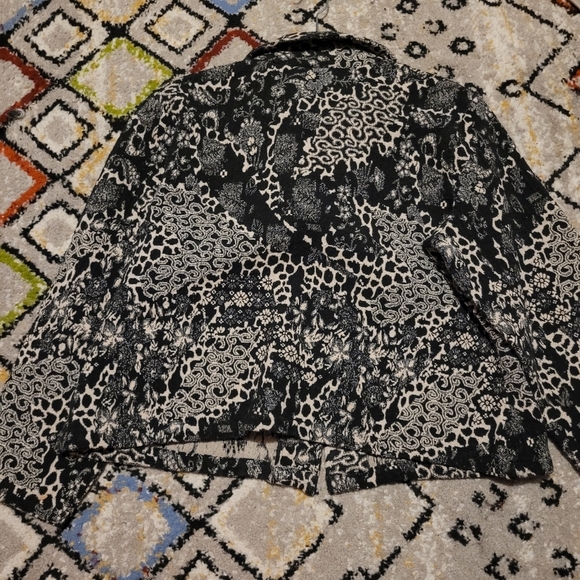 Christopher & Banks Multicolor Patterned Jacket XL Embroidered Abstract Artsy - Picture 3 of 7